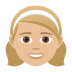 👧🏼 girl: medium-light skin tone display on JoyPixels